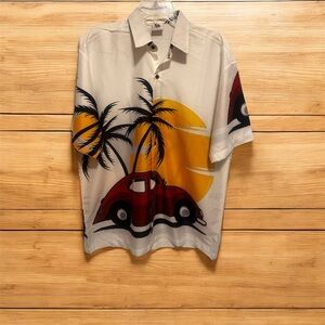Vintage Car and Palm Tree Men's Casual Shirt